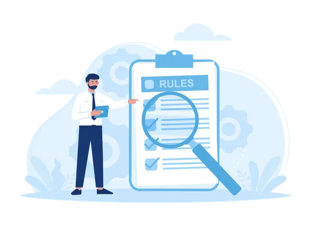 Evaluation Of Company Regulations Trending Concept Flat Illustration Illustration