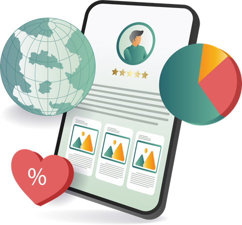 Evaluation of online business portfolio account growth  Illustration