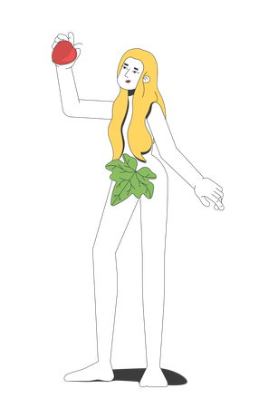 Eve holding forbidden fruit  Illustration
