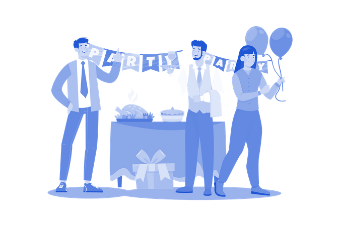 Event planner coordinating vendors and catering  Illustration