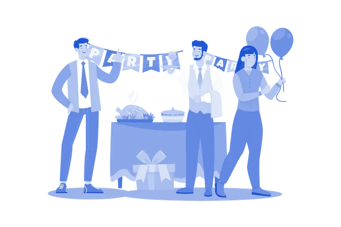 Event planner coordinating vendors and catering  Illustration