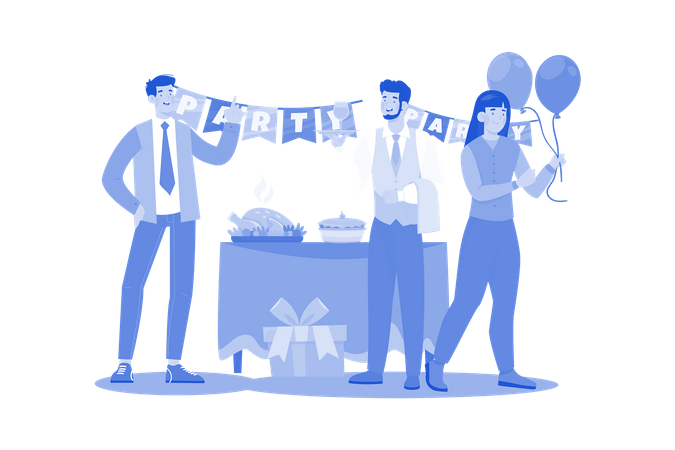 Event planner coordinating vendors and catering  Illustration