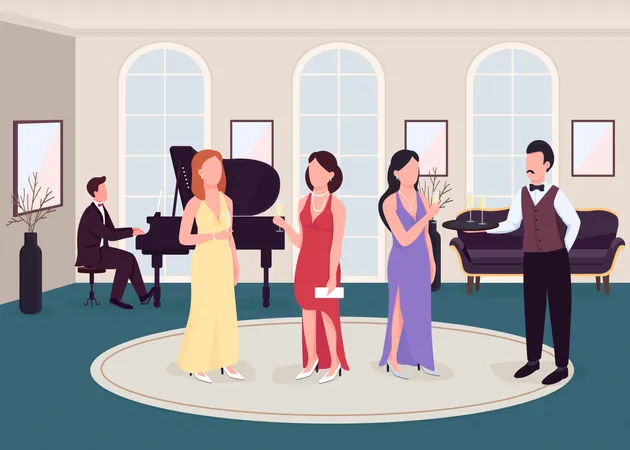 Event with classical music performance  Illustration