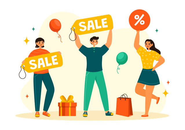 Evento de compras del viernes negro  Ilustración