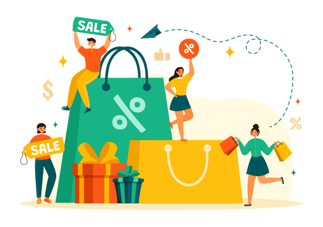 Evento de venta del viernes negro  Ilustración