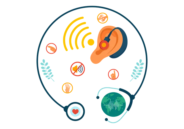 Eventos de conscientização surda  Ilustração