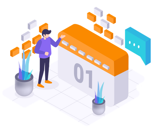 Eventplanung durch den Geschäftsmann  Illustration