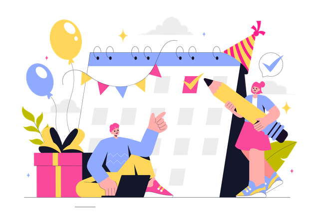 Eventplanung durch Agentur organisiert  Illustration