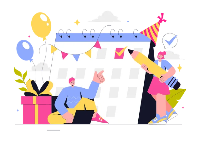Eventplanung durch Agentur organisiert  Illustration