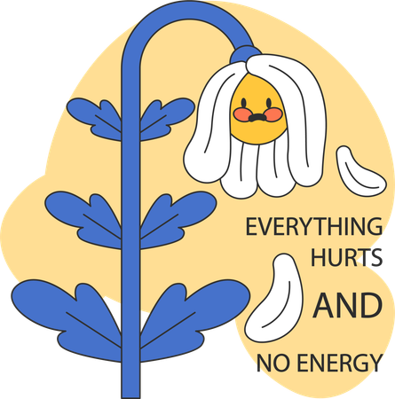 Everything hurts and no energy  Illustration