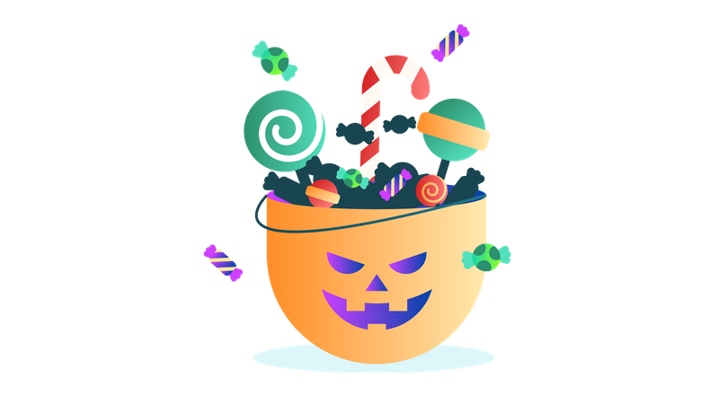 Evil Cauldron Candy Bag  Illustration