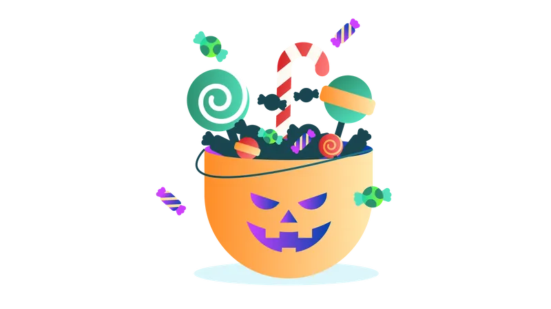 Evil Cauldron Candy Bag  Illustration