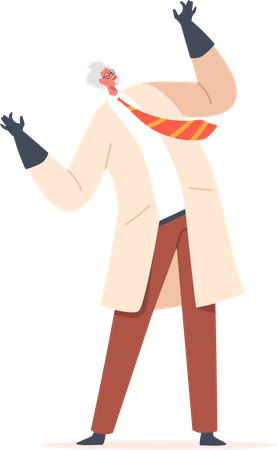 Evil professor laughing out loud  Illustration
