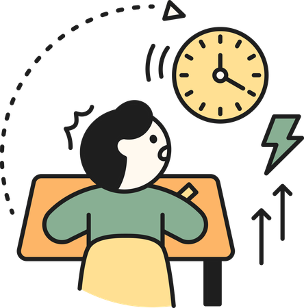 Exam time limit pressure  Illustration