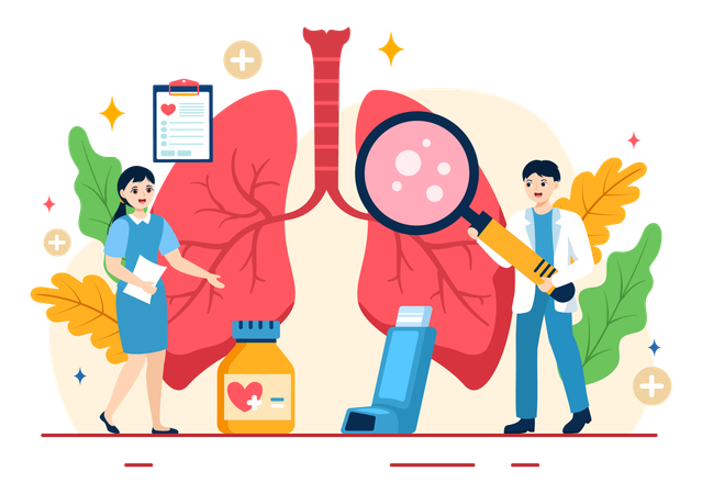 Exame de doença de asma  Illustration