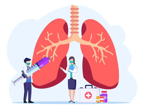 Exame do Sistema Respiratório  Ilustração