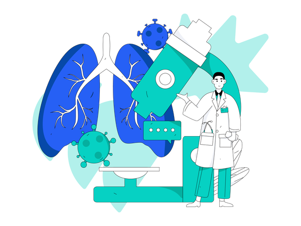 Exame pulmonar  Ilustração