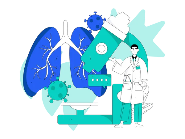 Exame pulmonar  Ilustração