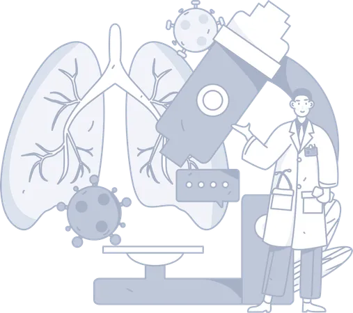 Exame pulmonar  Ilustração