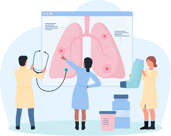 Exame pulmonar  Ilustração