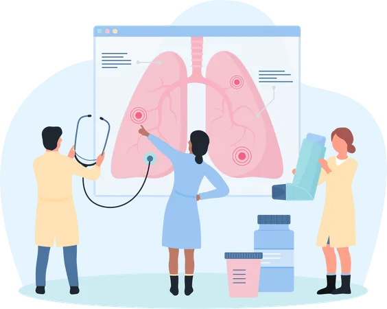 Exame pulmonar  Ilustração