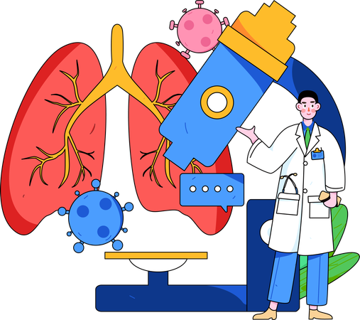 Exame pulmonar  Ilustração