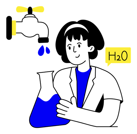 Examen de l'eau  Illustration