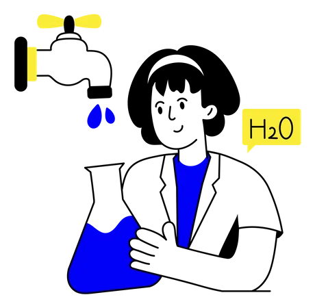 Examen de l'eau  Illustration