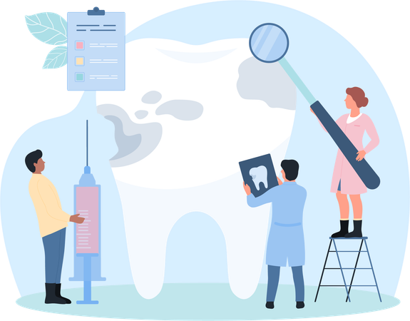 Examen dental completo  Ilustración