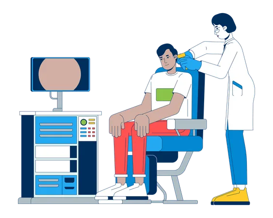 Examen de l'oreille  Illustration