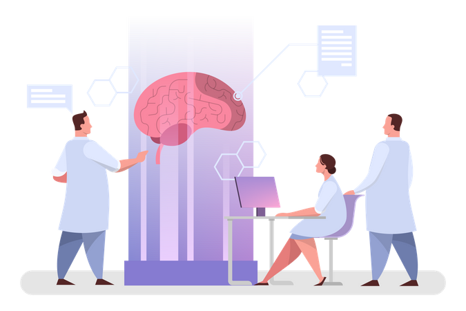 Examen médical du cerveau  Illustration