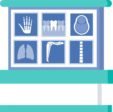 Relatório de ressonância magnética de partes do corpo de pacientes com exames Roentgen  Ilustração