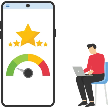 Excelentes críticas de clientes y alta calificación.  Ilustración