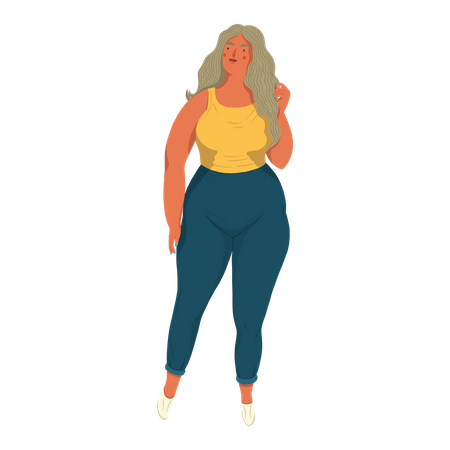 Mulher com excesso de peso  Ilustração