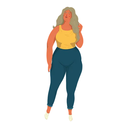 Mulher com excesso de peso  Ilustração