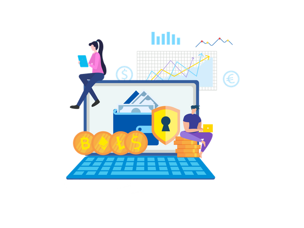 Exchange Cryptocurrency  Illustration