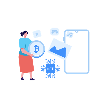 Exchange NFT coins  Illustration