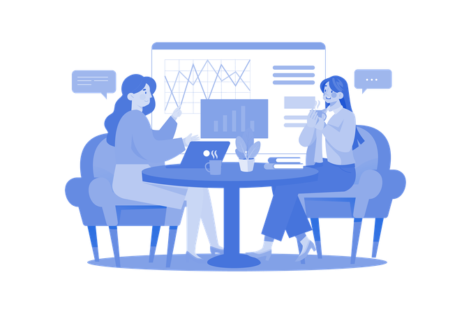 Exchange Of Ideas With Copartner  Illustration