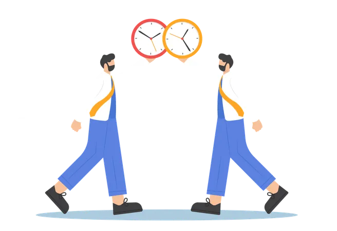 Exchange work shifts  Illustration