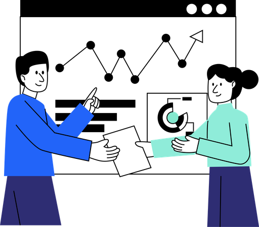 Exchanging Business Documents  Illustration