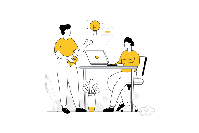 Exchanging Web Design Ideas  Illustration