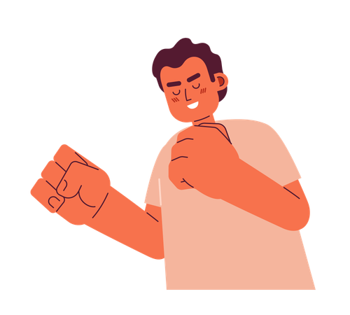 Excited cheerful man  Illustration