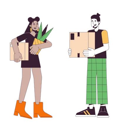 Excited moving in couple  Illustration