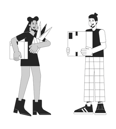 Excited moving in couple  Illustration