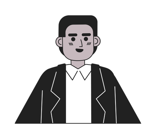 Excited smiling black man in suit  イラスト