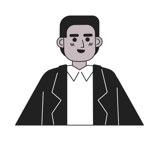 Excited smiling black man in suit  Illustration