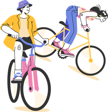 Excursão de bicicleta  Ilustração