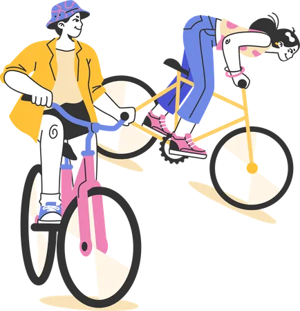 Excursão de bicicleta  Ilustração