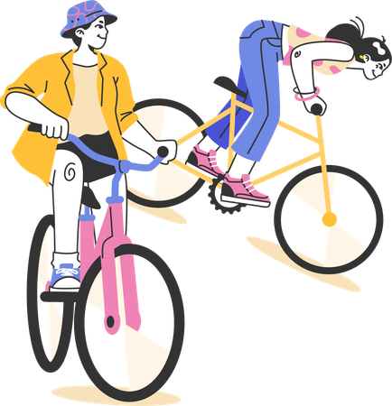 Excursión en bicicleta  Ilustración
