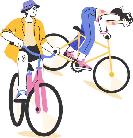 Excursión en bicicleta  Ilustración